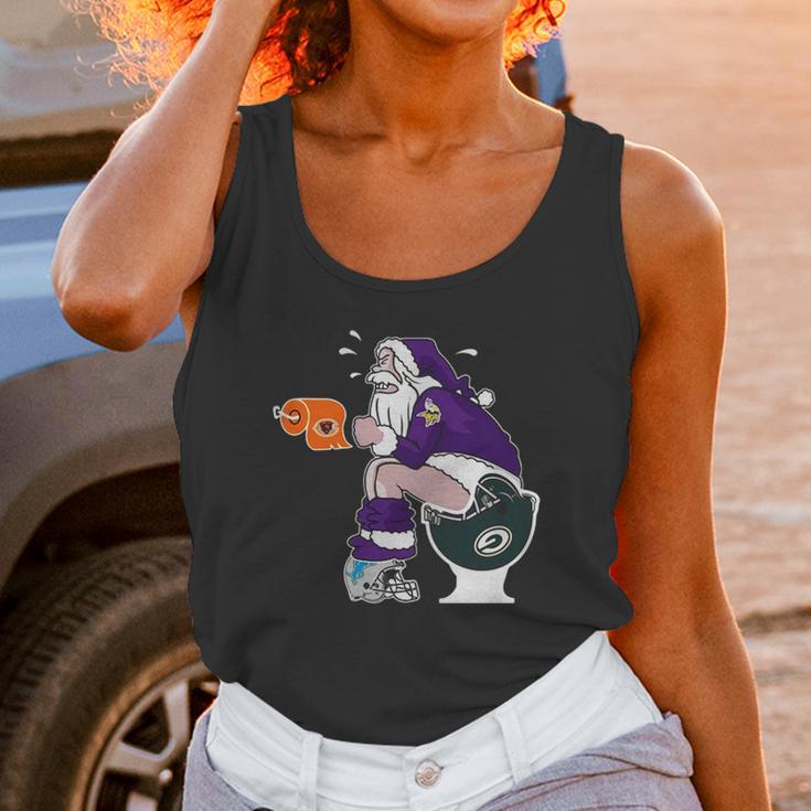 Minnesota Vikings Vs Detroit Lions Chicago Bears Green Bay Packers Santa Claus Shirt Unisex Tank Top Gifts for Women