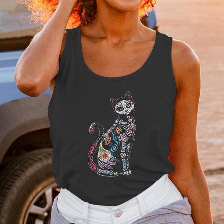 Mosaic Skull Day Of The Dead Cat Art Gift Unisex Tank Top Gifts for Women