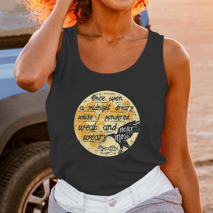 Once Upon A Midnight Edgar Allan Poe Raven Quote Nevermore Unisex Tank Top Gifts for Women