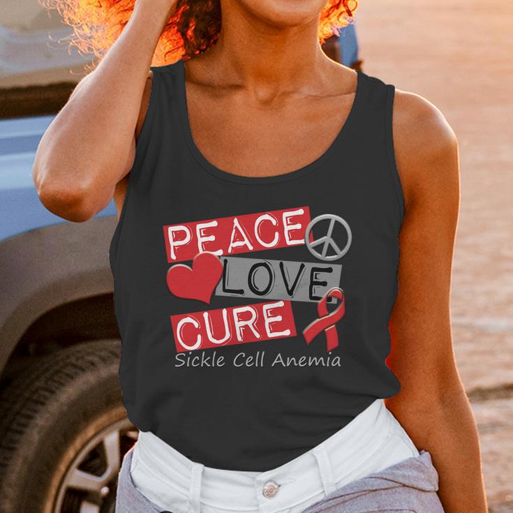 Peace Love Cure Sickle Cell Anemia Unisex Tank Top Gifts for Women