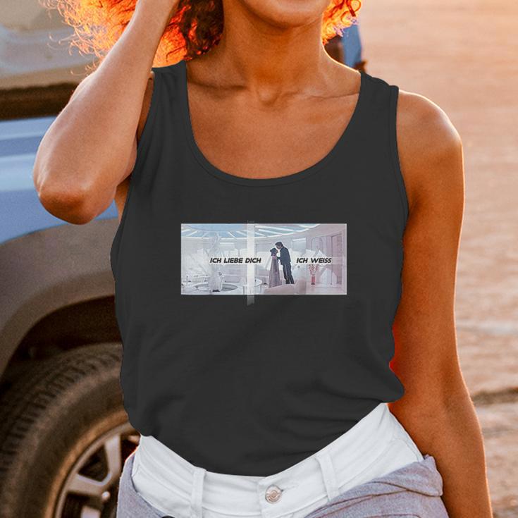 Princess Leia Han Solo I Love You I Know German Unisex Tank Top Gifts for Women