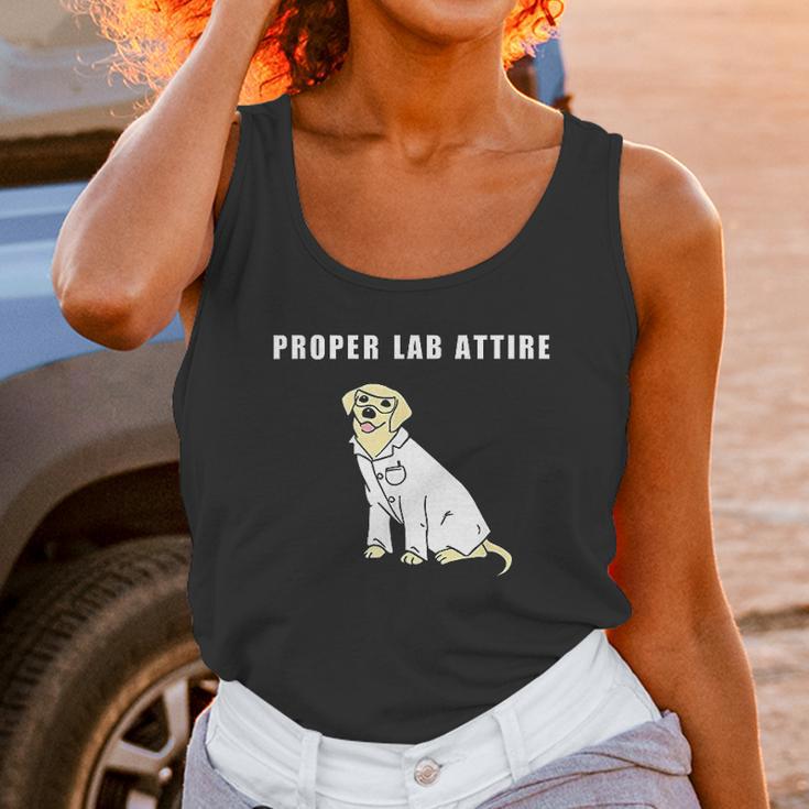 Proper Lab Attire Funny Laboratory Dog Pun Science Unisex Tank Top Gifts for Women