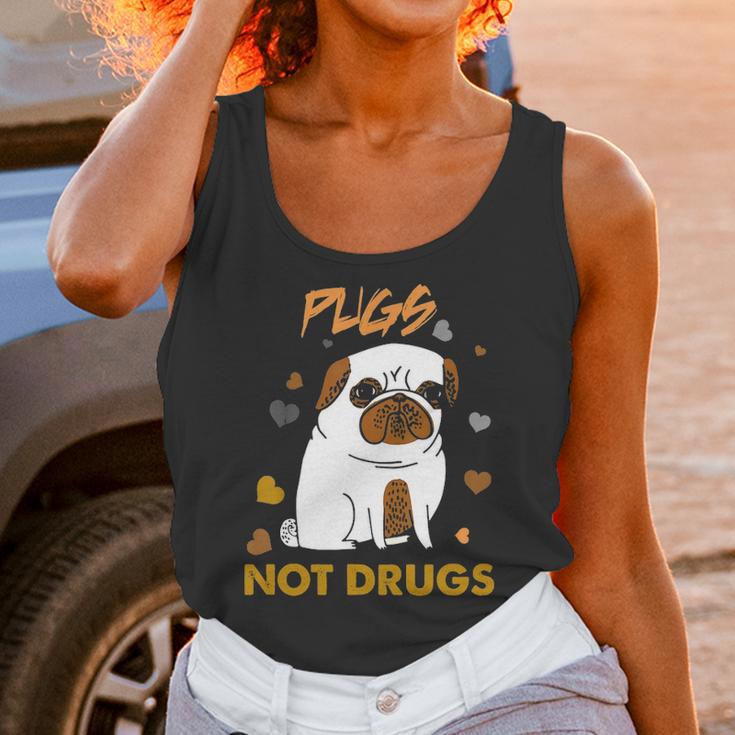 Pugs Not Drugs Pug Lover Dog Owner Funny Presents Unisex Tank Top Gifts for Women