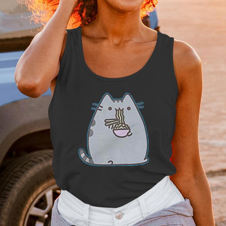 Pusheen The Cat Eating Noodles Unisex Tank Top Gifts for Women