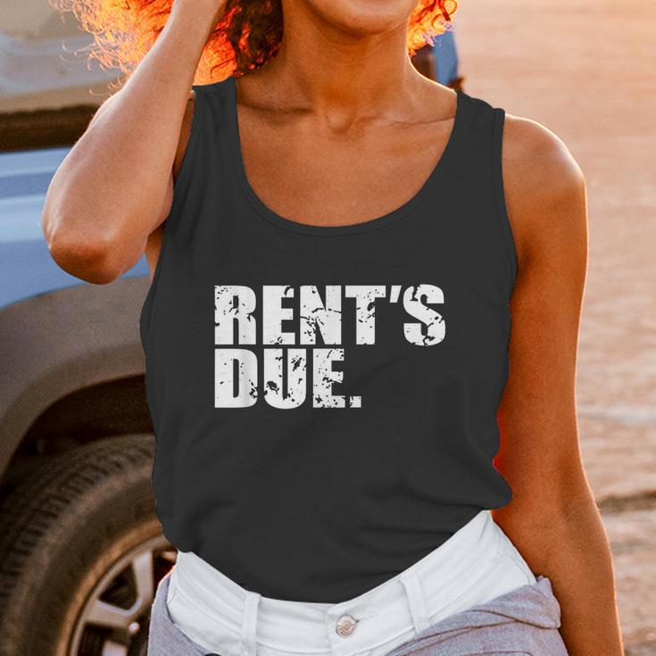 Rents Due Work Hard Bodybuilder Weightlifting Distressed Graphic Design Printed Casual Daily Basic Unisex Tank Top Gifts for Women