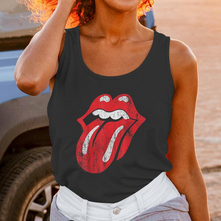 Rolling Stones Official Distressed Tongue Unisex Tank Top Gifts for Women