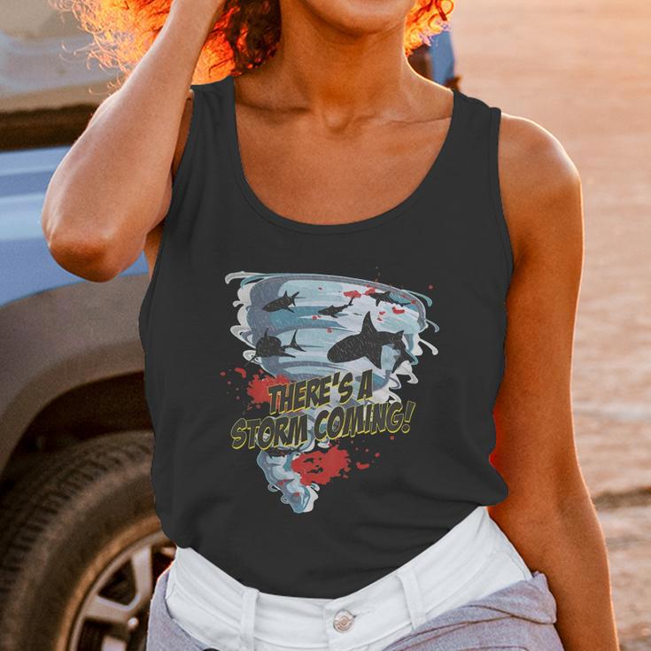 Shark Tornado - Shark Cult Movie - Shark Attack - Shark Tornado Horror Movie Parody - Storms Coming Unisex Tank Top Gifts for Women