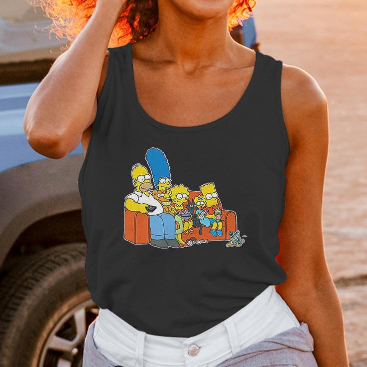 The Simpsons Homer Marge Maggie Bart Lisa Simpson Couch Unisex Tank Top Gifts for Women