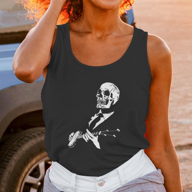 Skeleton Banjo Player Graphic Unisex Tank Top Gifts for Women