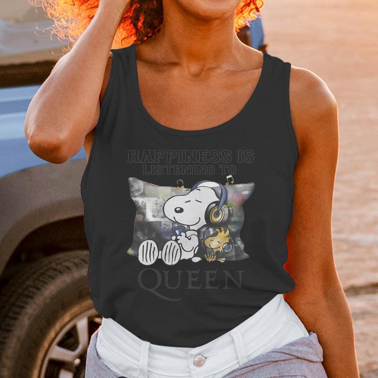 Snoopy And Woodstock Happiness Is Listening To Queen T-Shirt Unisex Tank Top Gifts for Women