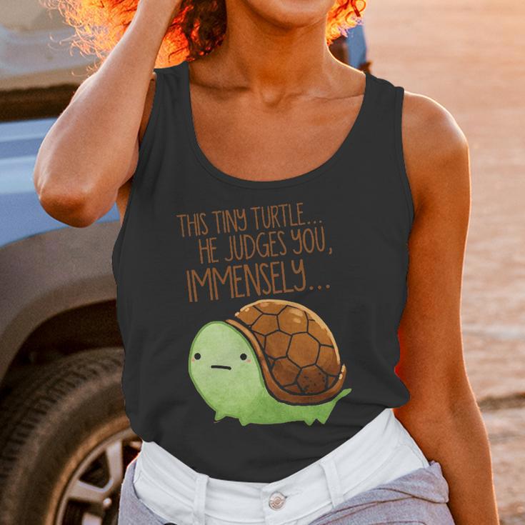 This Tiny Turtle He Judges You Immensely Unisex Tank Top Gifts for Women