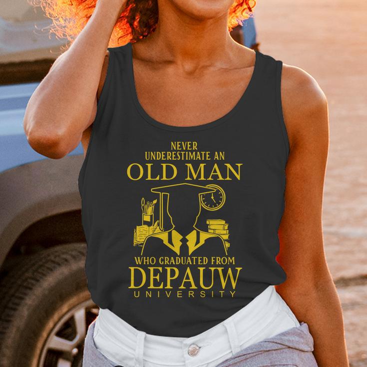 Never Underestimate An Old Man Who Graduated From Depauw University Unisex Tank Top Gifts for Women