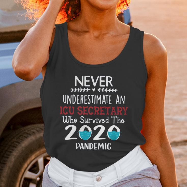 Never Underestimate Who Survived The Pandemic Icu Secretary Unisex Tank Top Gifts for Women