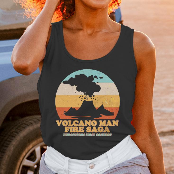 Vintage Volcano Man Fire Saga Eurovision Song Contest Unisex Tank Top Gifts for Women