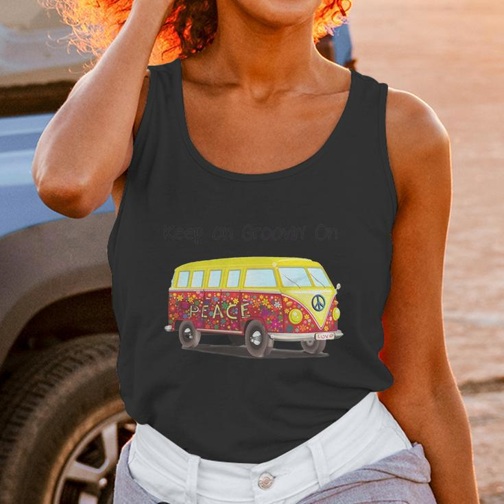 Volkswagen Peace Bus Keep On Groovin On Unisex Tank Top Gifts for Women