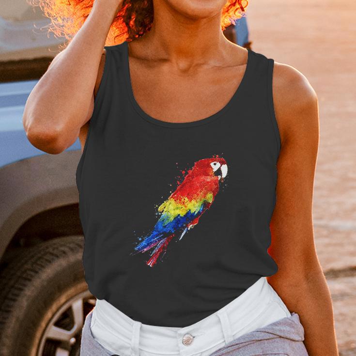 Watercolour Colourful Scarlet Macaw Parrot Bird Painting Unisex Tank Top Gifts for Women