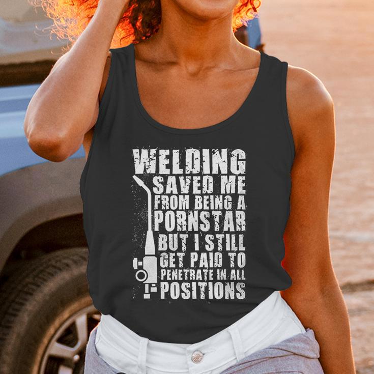 Welder Welding Saved Me From Being A Pornstar Funny Unisex Tank Top Gifts for Women