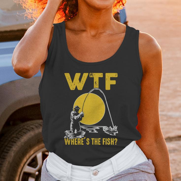 Wtf Wheres The Fish Funny Fishing T-Shirt Unisex Tank Top Gifts for Women