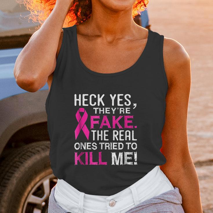 Yes They Are Fake The Real Ones Tried To Kill Me Unisex Tank Top Gifts for Women