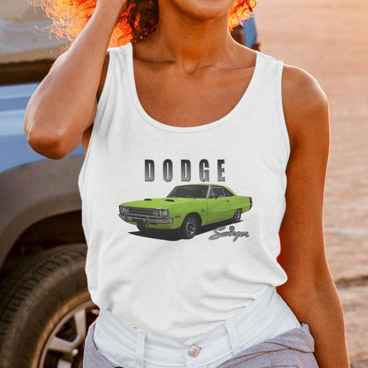 1972 Dodge Dart Swinger Green Unisex Tank Top Gifts for Women