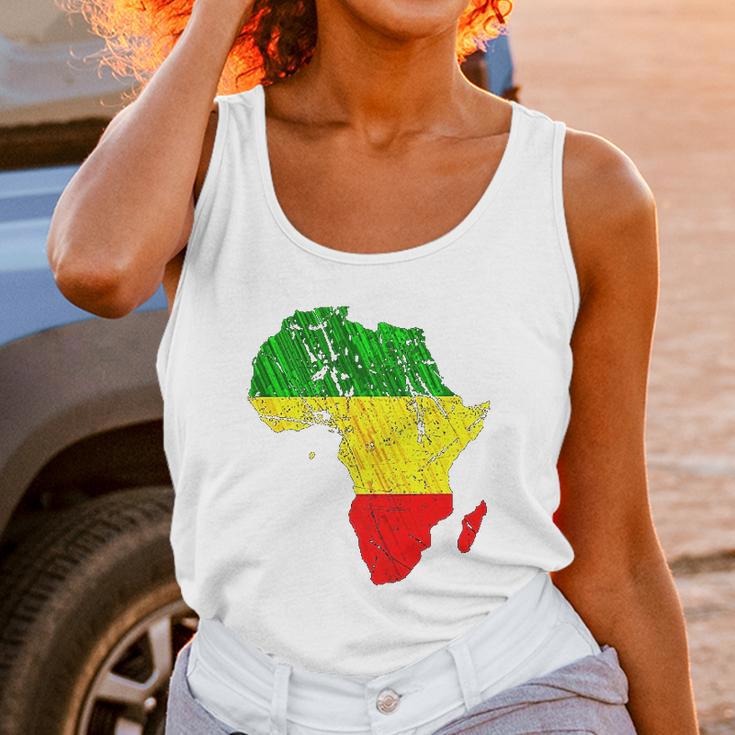 Africa Map Reggae Rasta Print Green Yellow Red Africa Pride Unisex Tank Top Gifts for Women