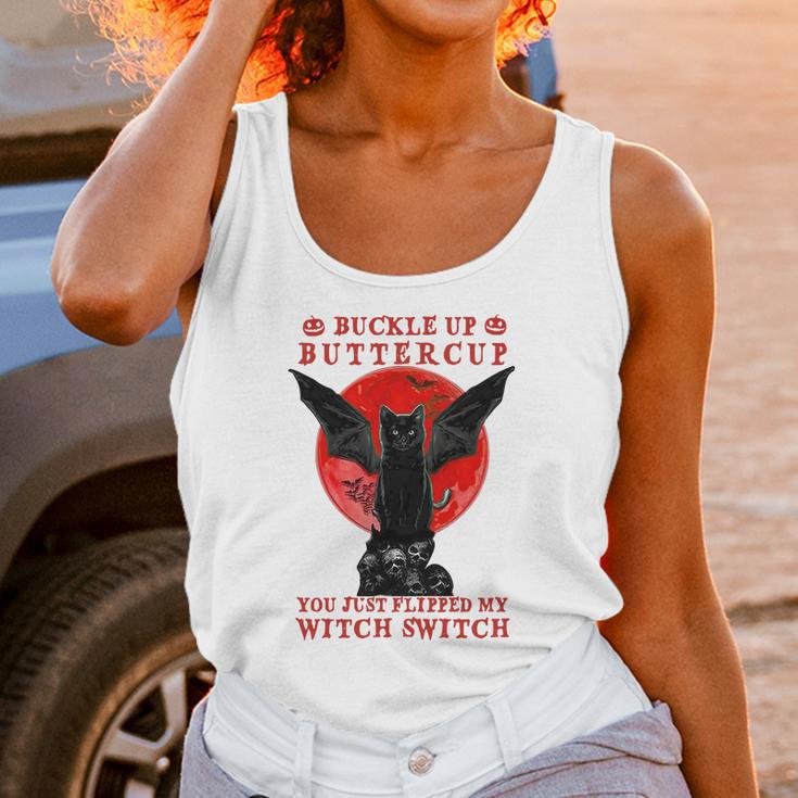 Batcat Buckle Up Buttercup You Just Flipped My Witch Switch Sweatshirt Unisex Tank Top Gifts for Women