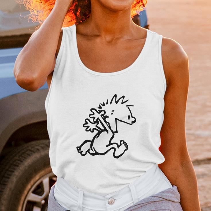 Calvin & Hobbes Comic Running Naked Unisex Tank Top Gifts for Women