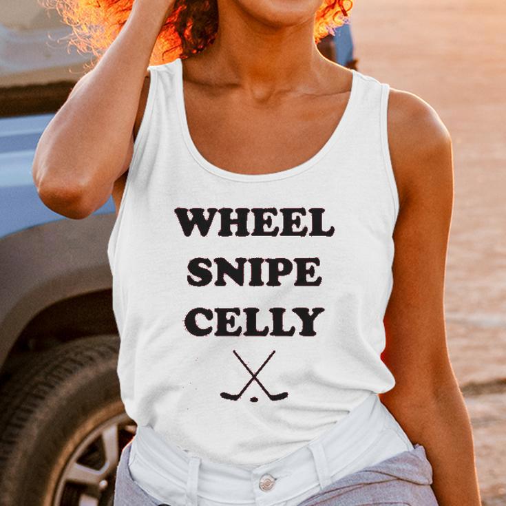 Campus Apparel Wheel Snipe Celly Funny Hockey Dangles Score Celebration Unisex Tank Top Gifts for Women