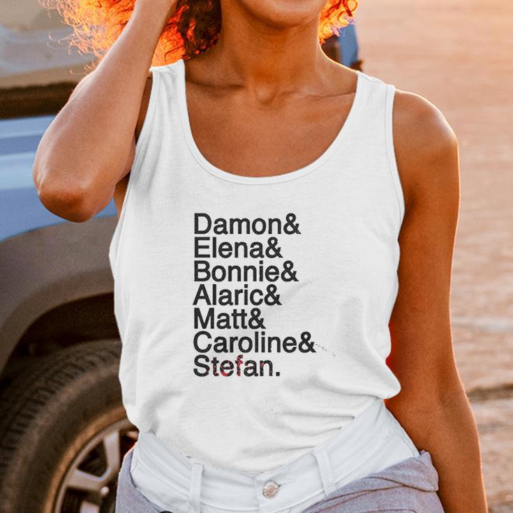 Damon Elena Bonnie Alaric Matt Caroline Stefan Unisex Tank Top Gifts for Women