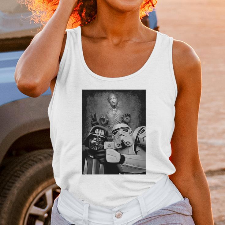 Darth Vader And Stormtrooper Selfie With Han Solo In Carbonite Tshirt Unisex Tank Top Gifts for Women