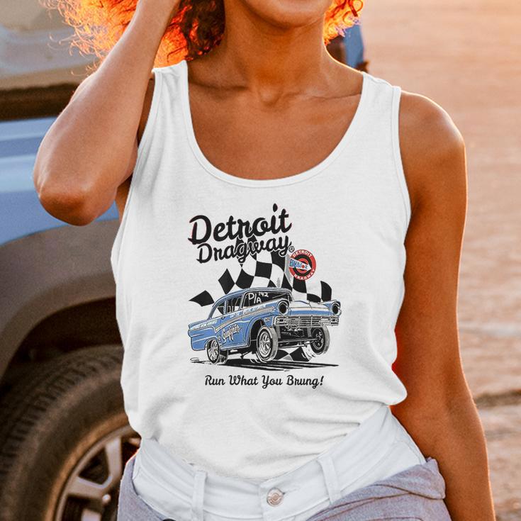 Detroit Dragway Run What You Brung Gasser Unisex Tank Top Gifts for Women