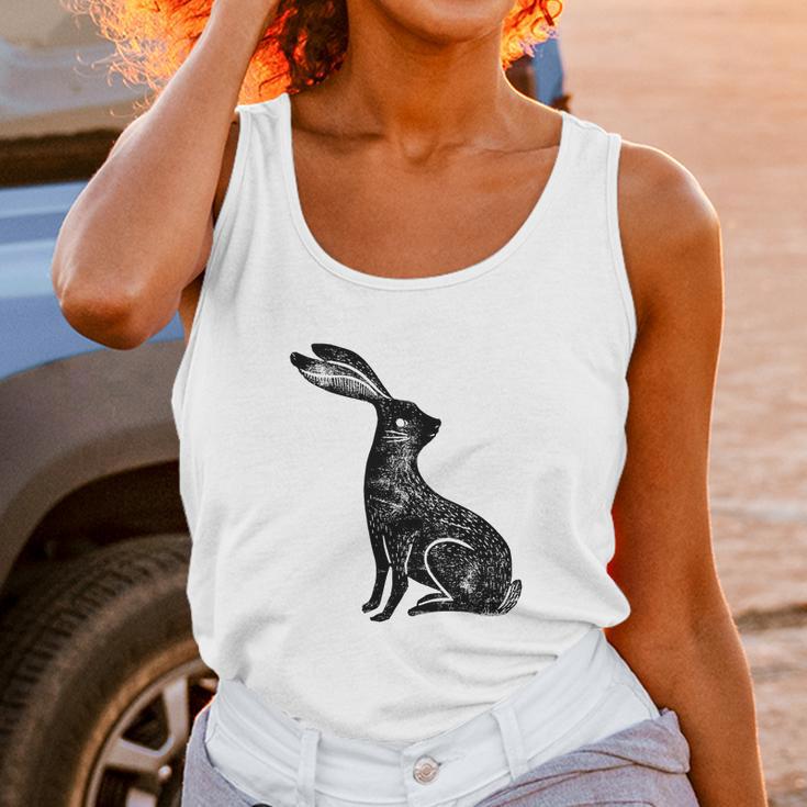 Hare Lino Print Hare Mad March Animal Unisex Tank Top Gifts for Women