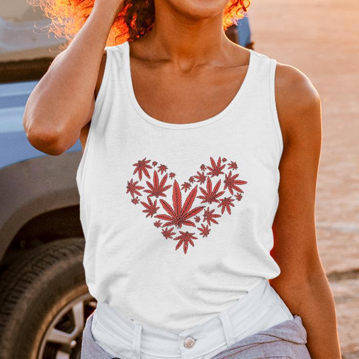 Heart Funny Valentines Day Cannabis 420 Pot Stoner Gift Unisex Tank Top Gifts for Women