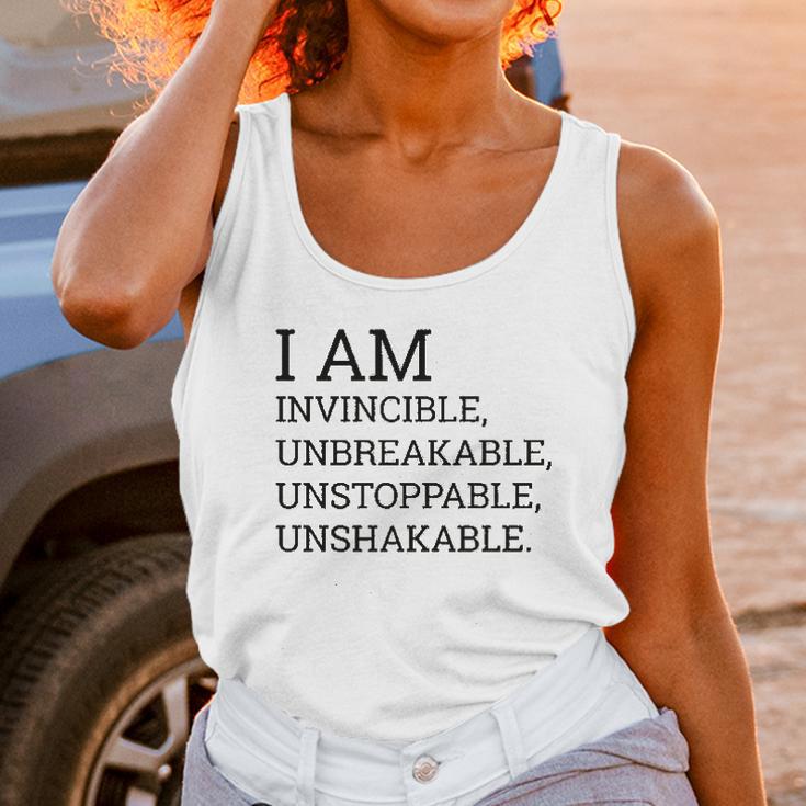 I Am Invincible Unbreakable Unstoppable Unshakable Unisex Tank Top Gifts for Women