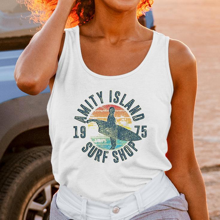 Jaws Amity Island Surf 1975 Yellow Heather Unisex Tank Top Gifts for Women