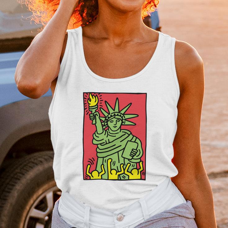 Keith Haring Funny Lady Liberty Unisex Tank Top Gifts for Women