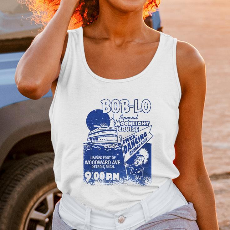 Made In Detroit Boblo Poster Heather Blue Navy Unisex Tank Top Gifts for Women