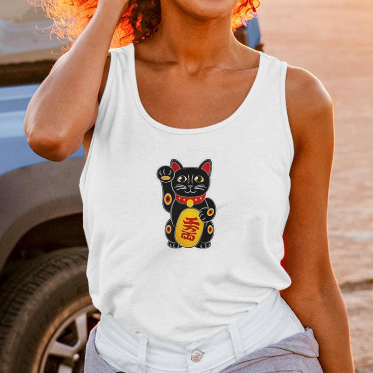 Magic Black Maneki Neko Money Beckoning Lucky Cat Unisex Tank Top Gifts for Women