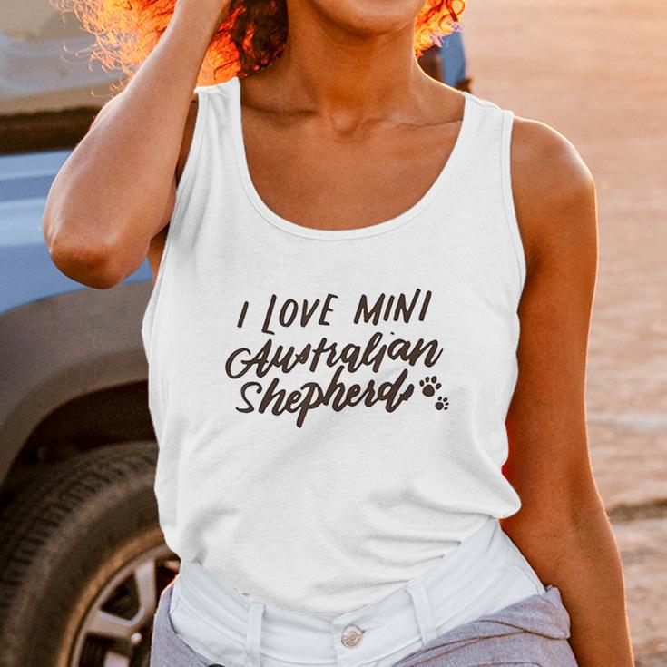 Mini Australian Shepherd I Love Minnie Aussies Gift Unisex Tank Top Gifts for Women