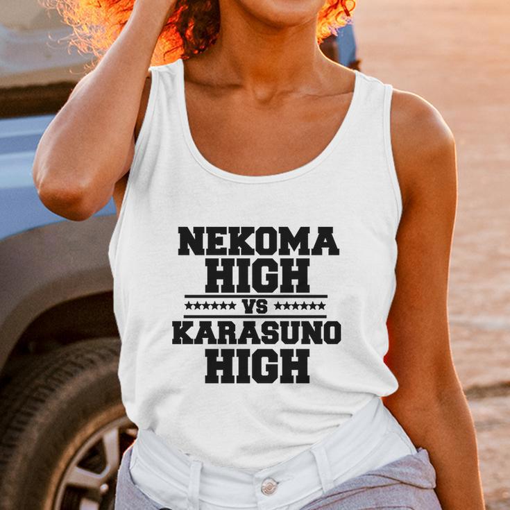 Nekoma High Vs Karasuno High Black Unisex Tank Top Gifts for Women