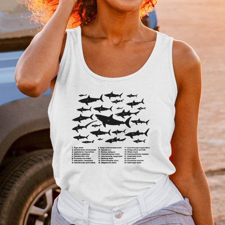 Shark Chart Conservation Funny Humor Fish Jaws Ocean Unisex Tank Top Gifts for Women