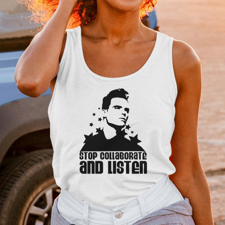 Sky Blue Stop Collaborate And Listen Men Unisex Tank Top Gifts for Women