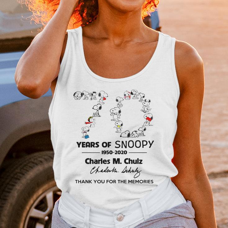 Snoopy 70Th Anniversary 1950 2020 Charles M Schulz Thank You T-Shirt Unisex Tank Top Gifts for Women