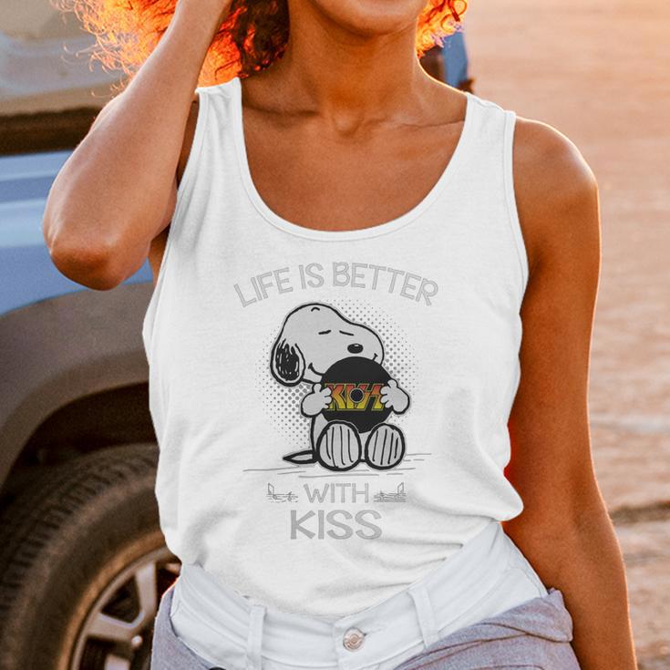 Snoopy Life Is Better With Kiss Band Unisex Tank Top Gifts for Women