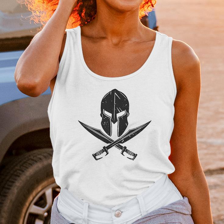 Spartan Helmet Crossed Swords Unisex Tank Top Gifts for Women