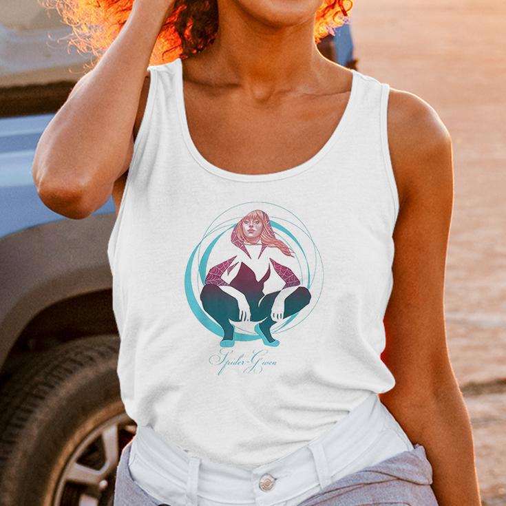 Spider Gwen Crouching Abstract Swirl Graphic Unisex Tank Top Gifts for Women