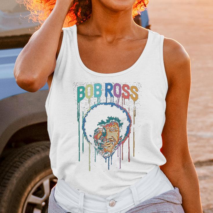 Teelocity Bob Ross Paint Drip Graphic Unisex Tank Top Gifts for Women