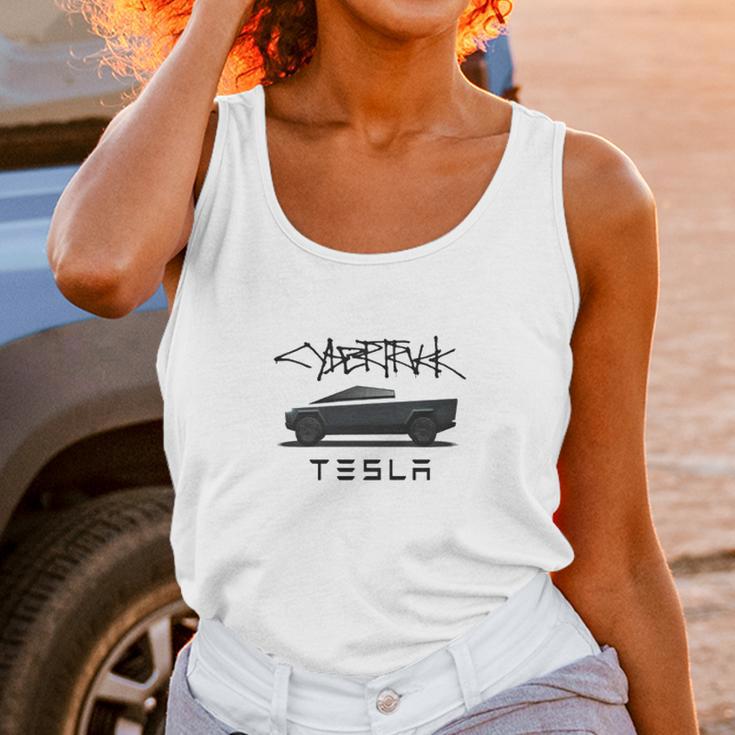 Tesla Cybertruck Truck And Logo Unisex Tank Top Gifts for Women