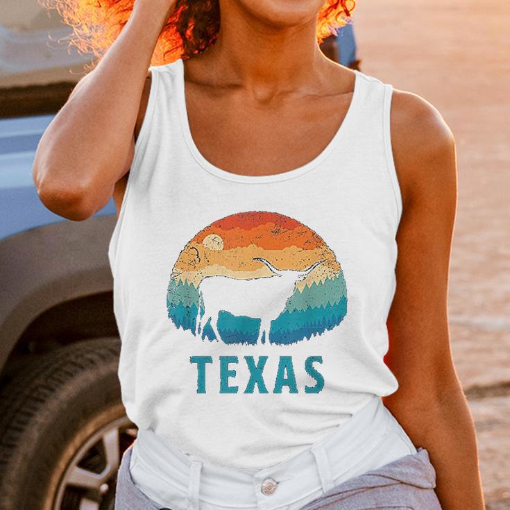 Texas Longhorn Cow Vintage Texan Cattle Herd Retro Lone Star Unisex Tank Top Gifts for Women