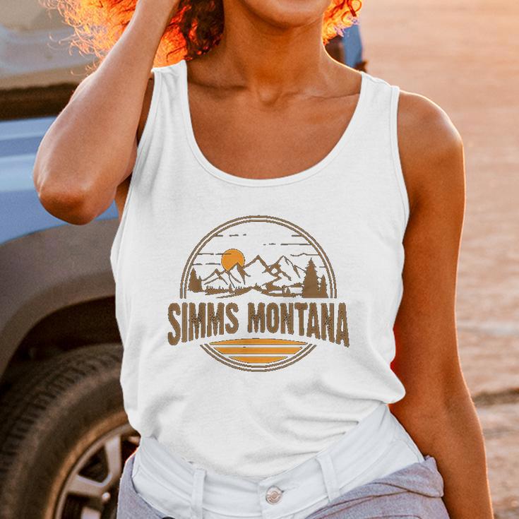 Vintage Simms Montana Mountain Hiking Souvenir Print Unisex Tank Top Gifts for Women